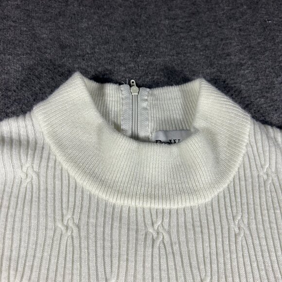 BonWorth Cream Short Sleeve Turtleneck Sweater Women's Med Petite Cashmere Like - Picture 12 of 12